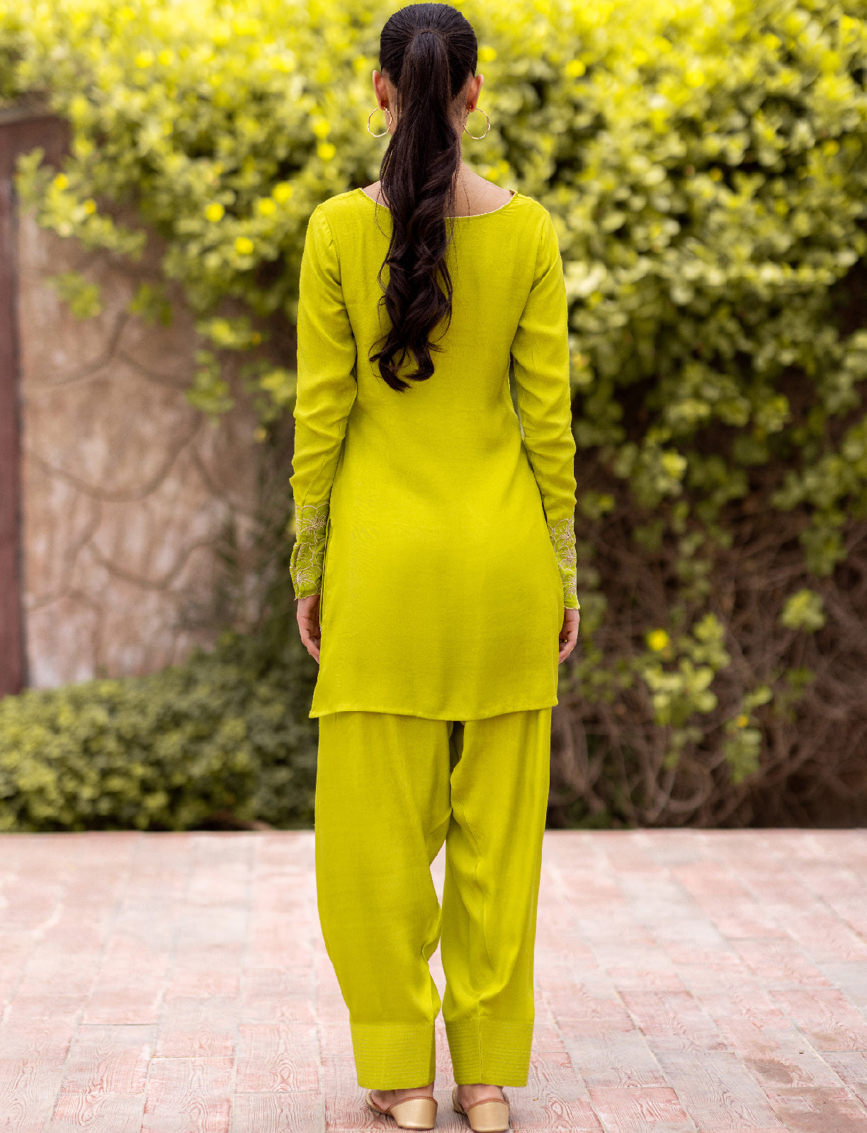 03-Piece The Mashaal Cotton Silk Set Lime