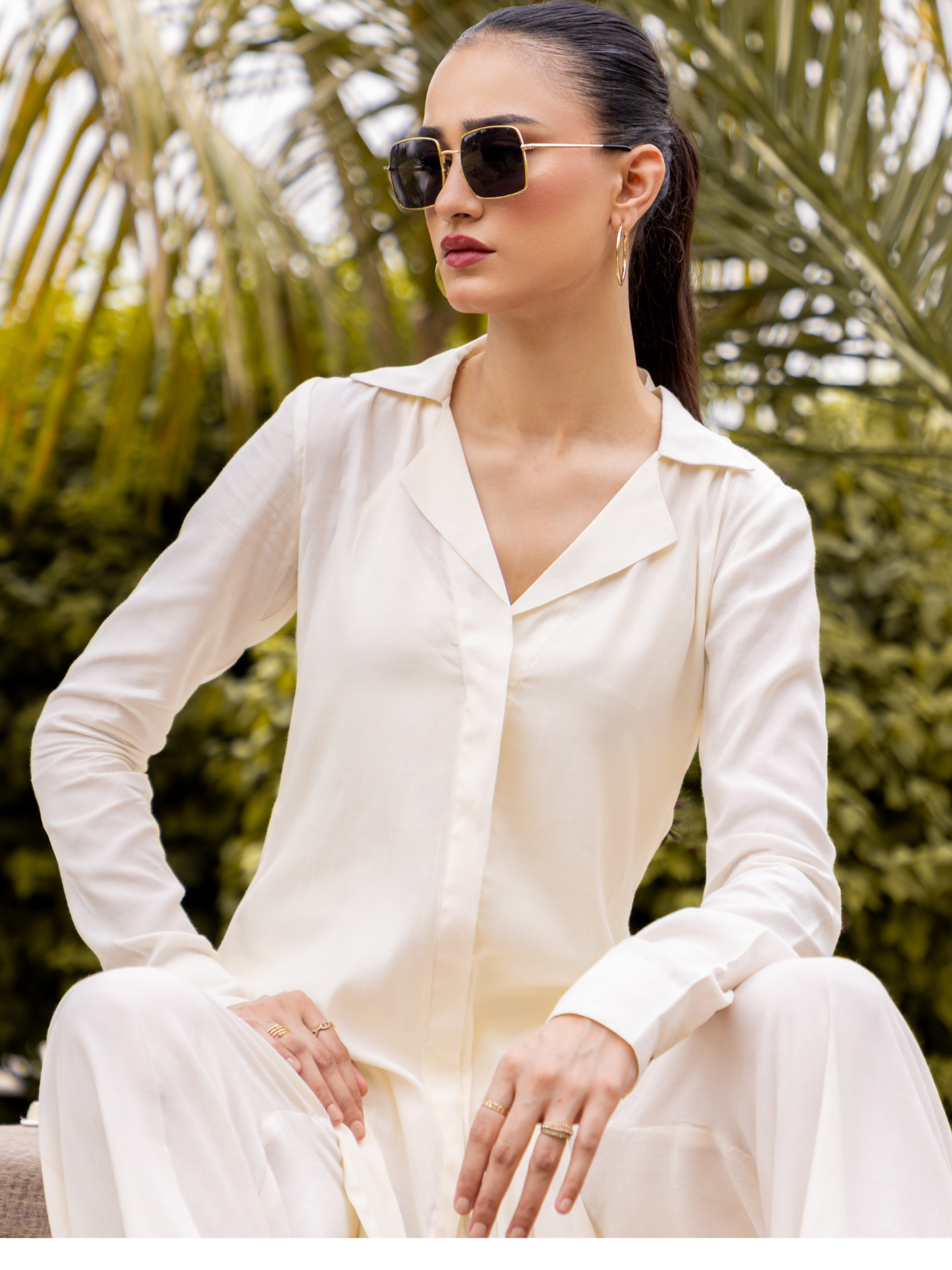03 Pieces The Mendoza Cotton Silk Set Off-white