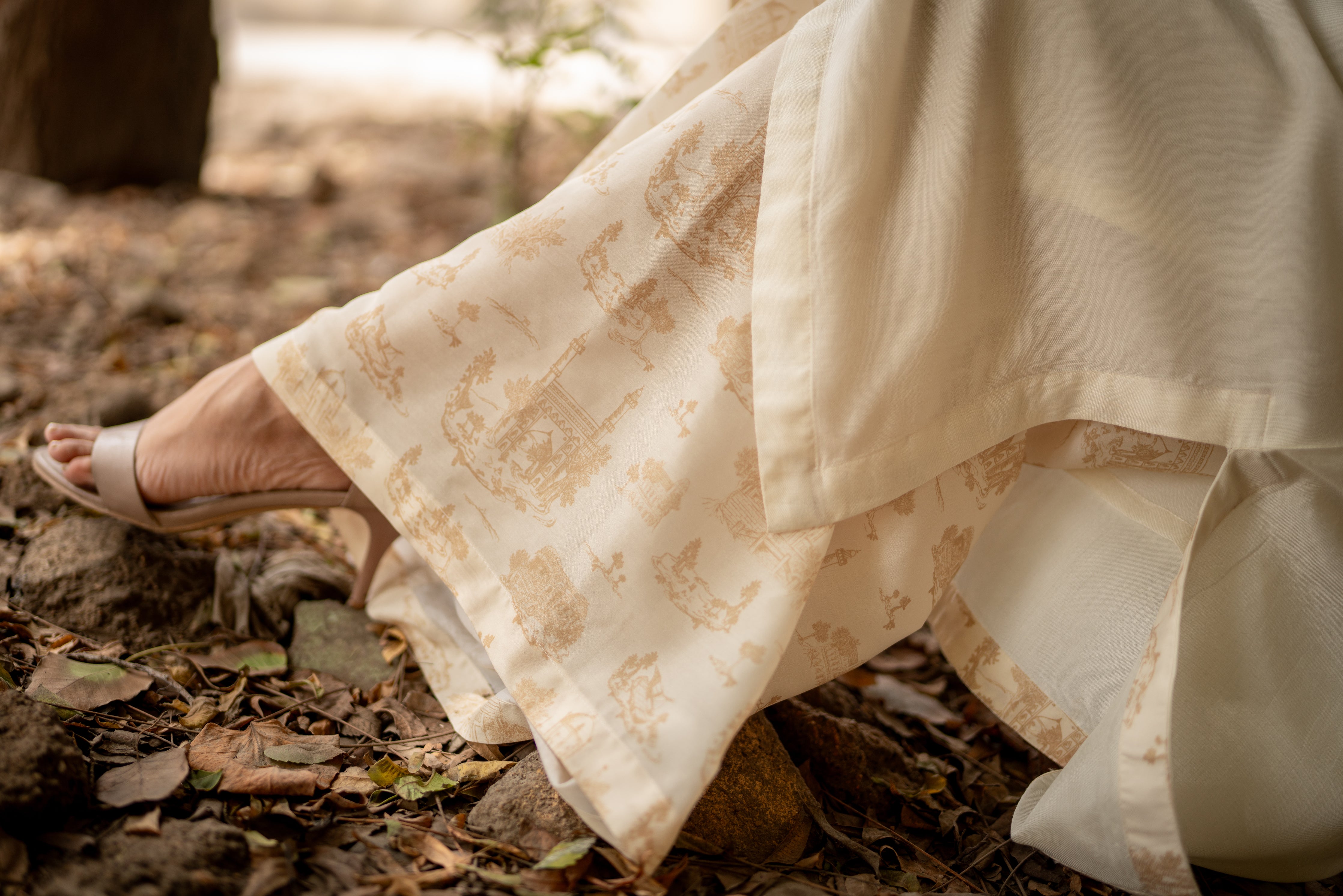 Toile de Karachi Palazzo Pants - Ivory