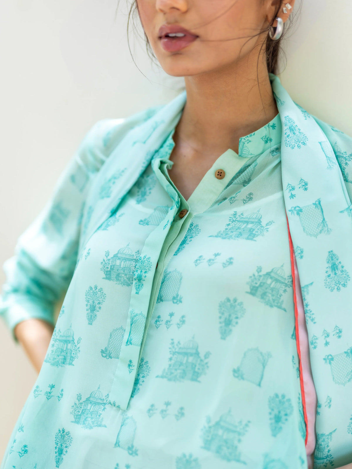 MUGHAL KURTA - AQUA