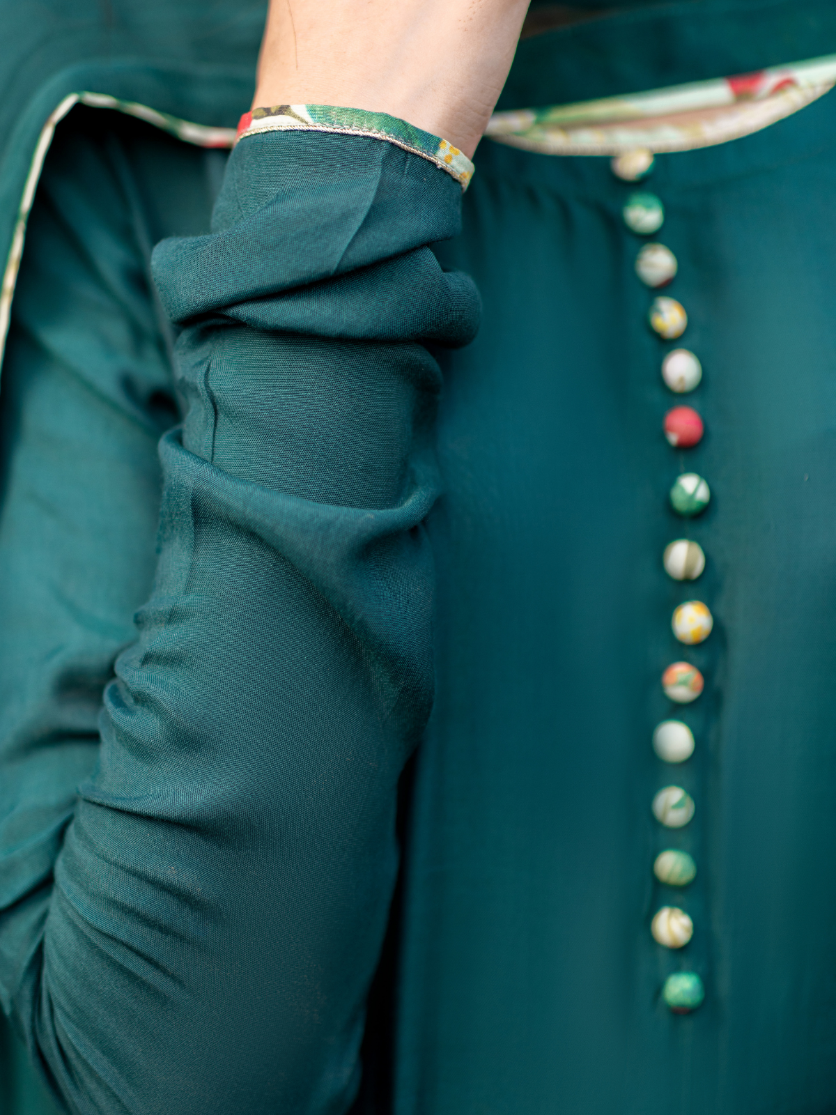 03-Pieces The Anarah Set Premium Swiss Lawn Suit Moss Green