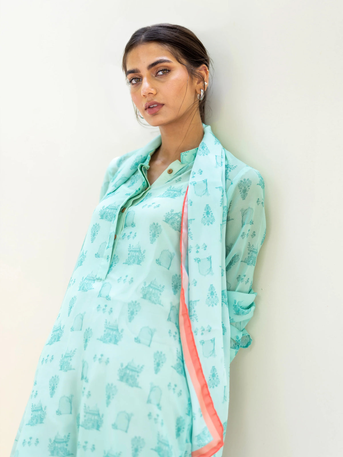 MUGHAL KURTA - AQUA
