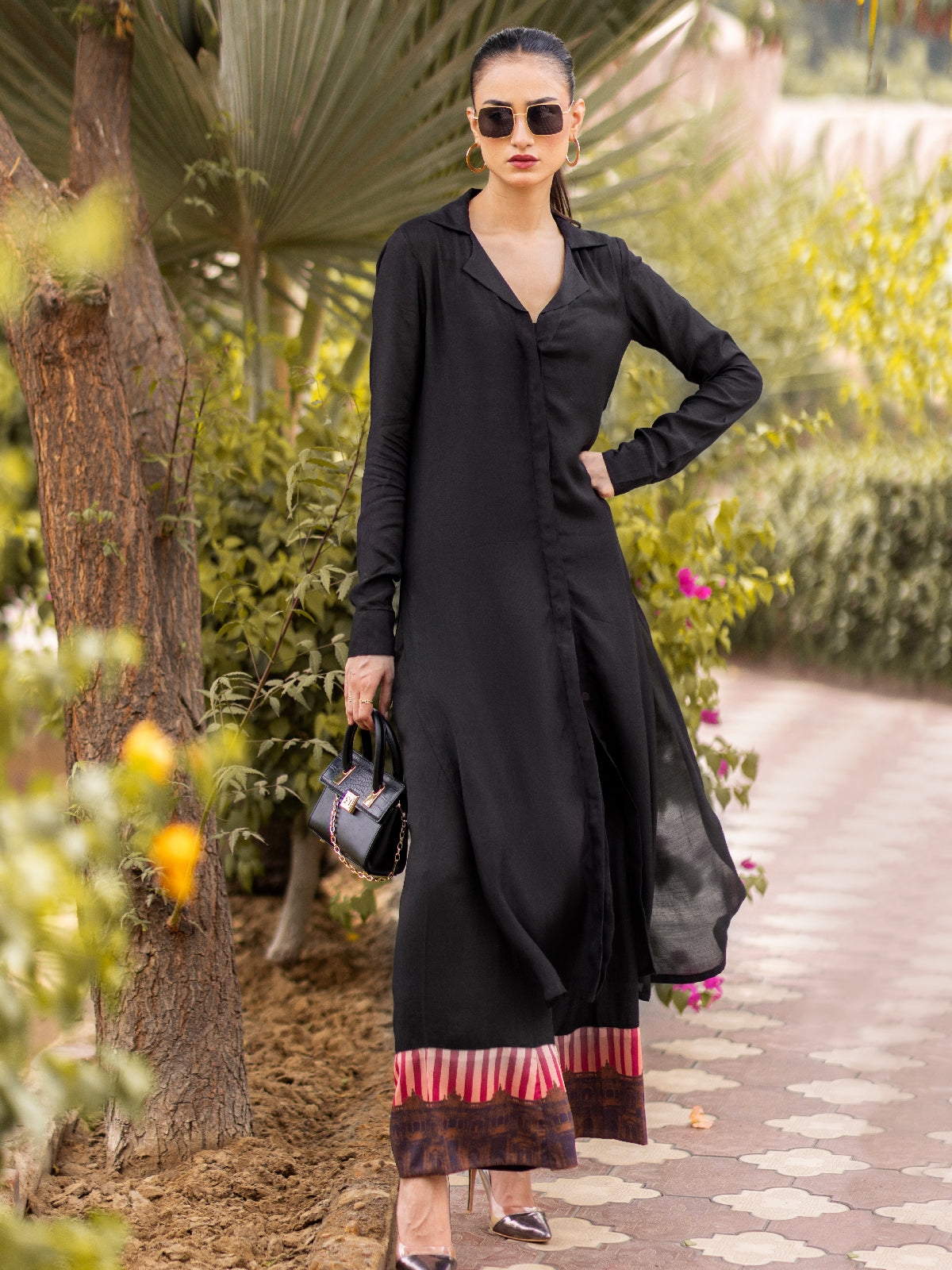 03 Pieces The Mendoza Cotton Silk Set Black