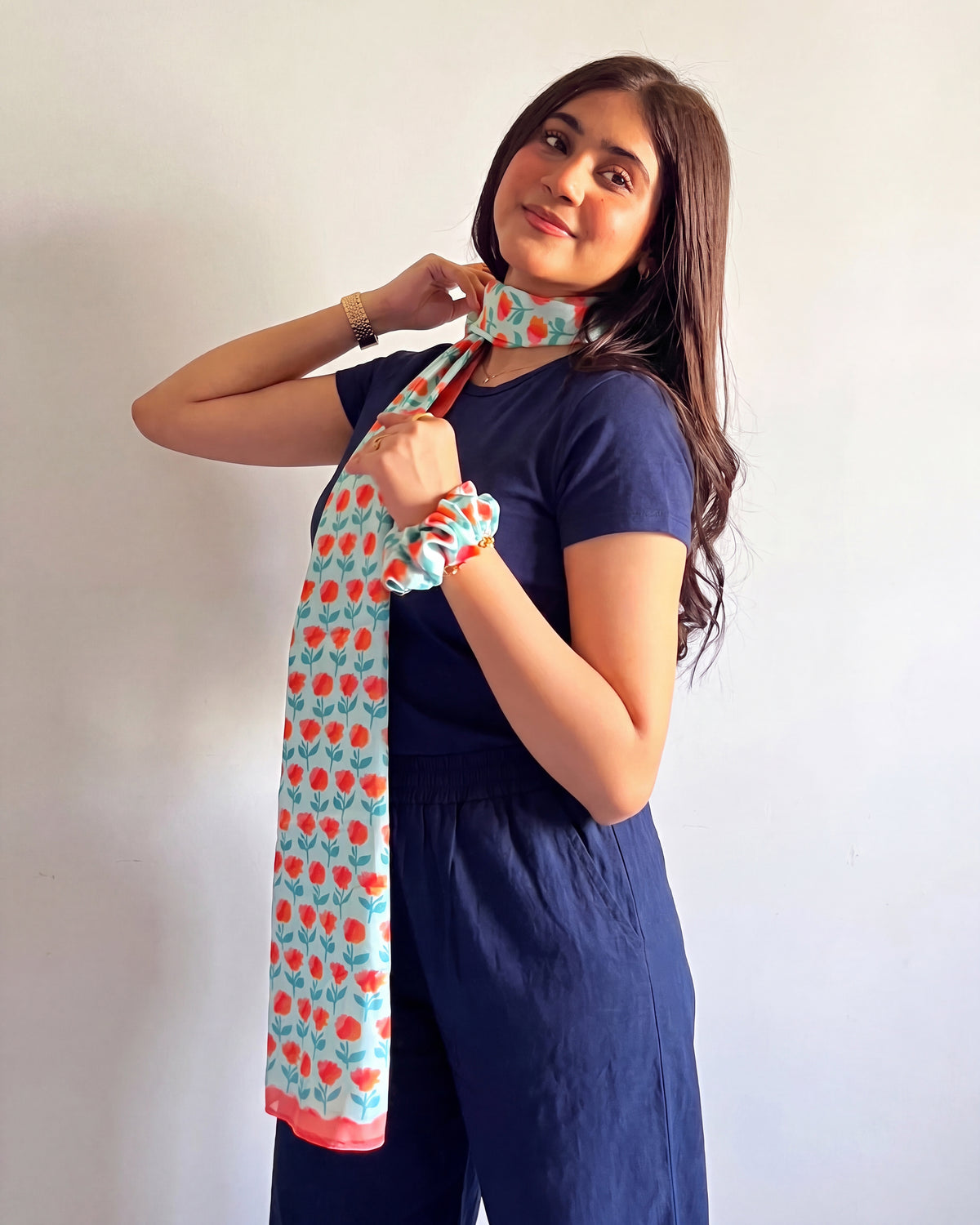 MARIGOLD SCARF - AQUA