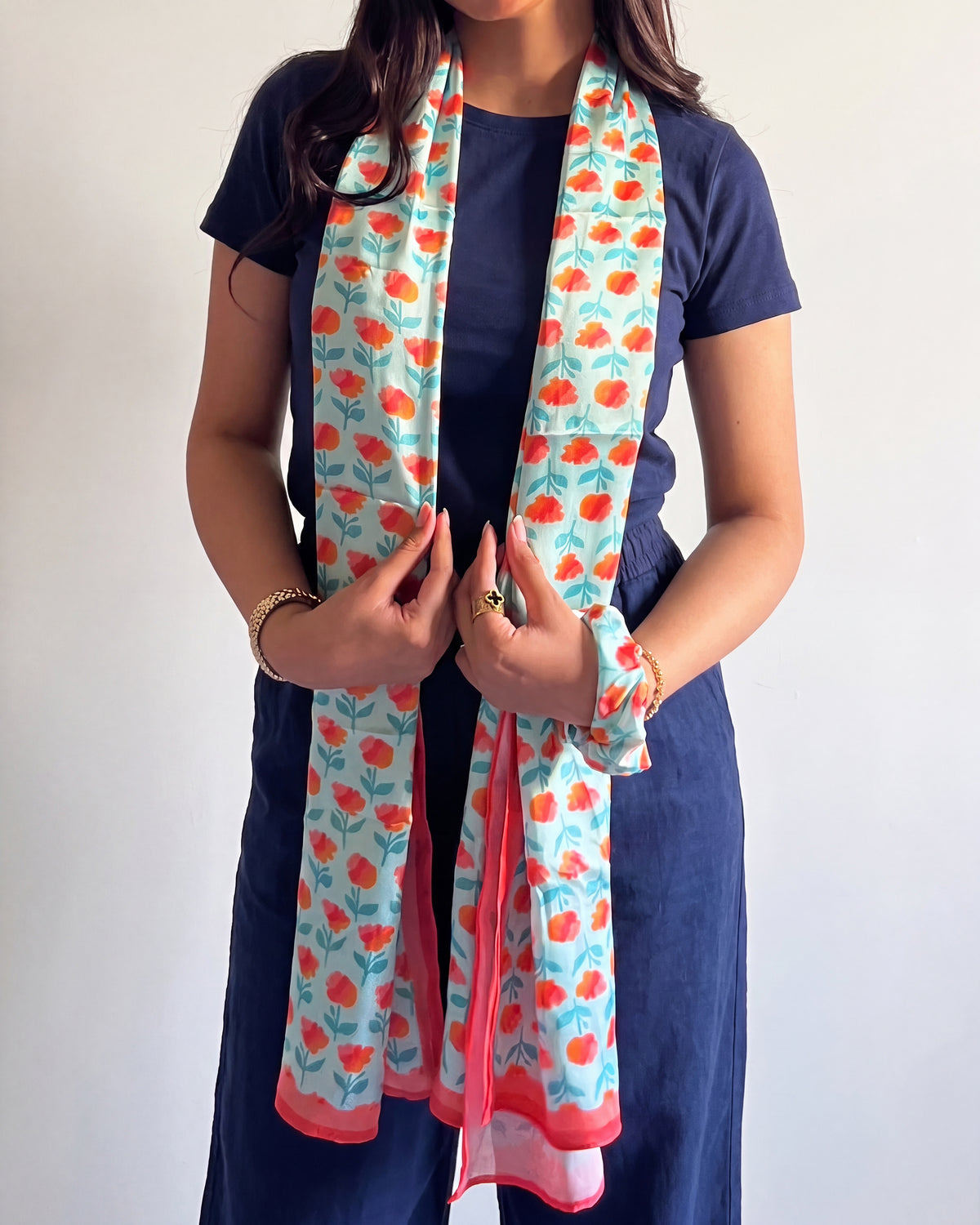 MARIGOLD SCARF - AQUA