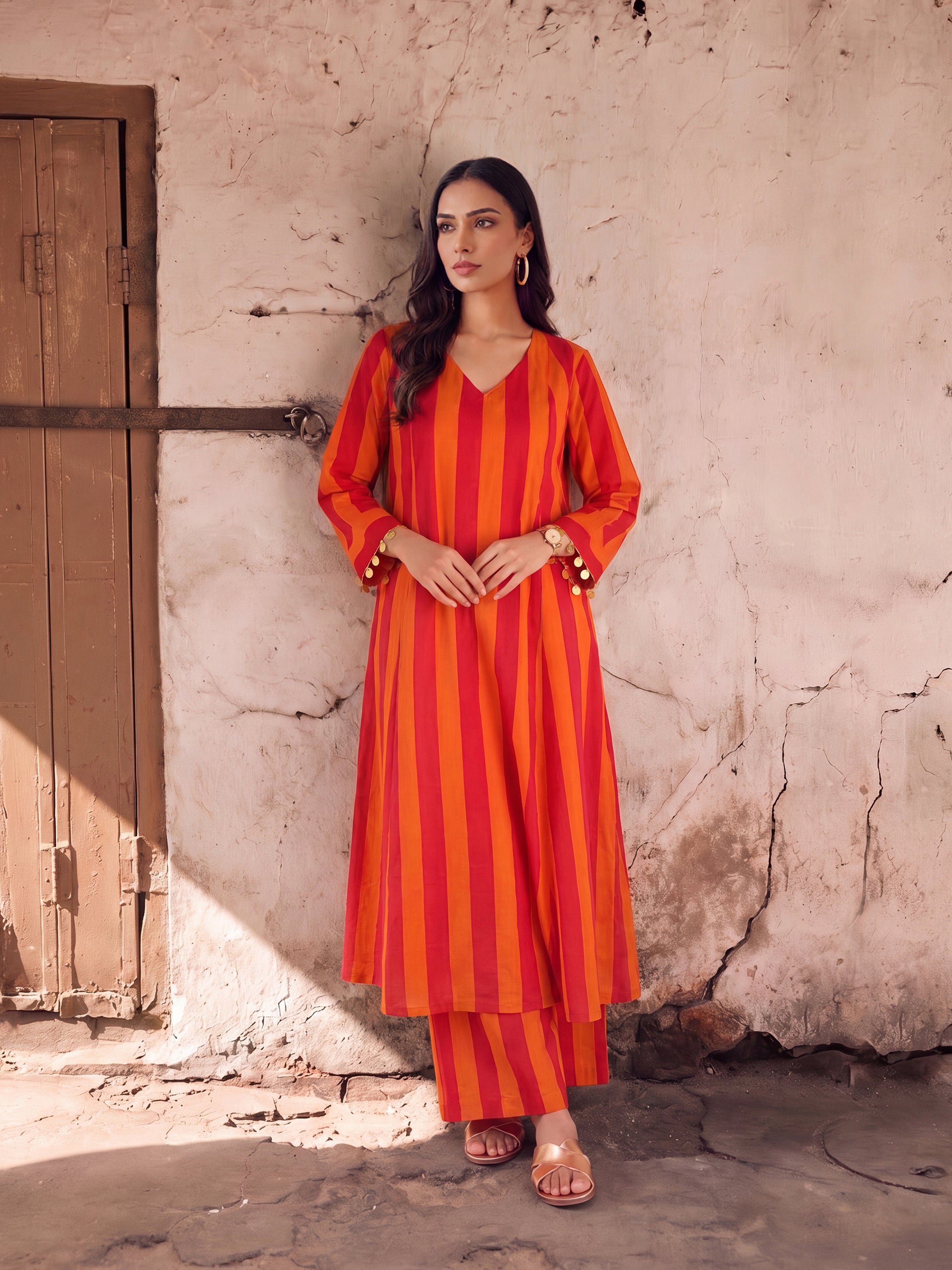 MIA - PINK ORANGE KURTA SET
