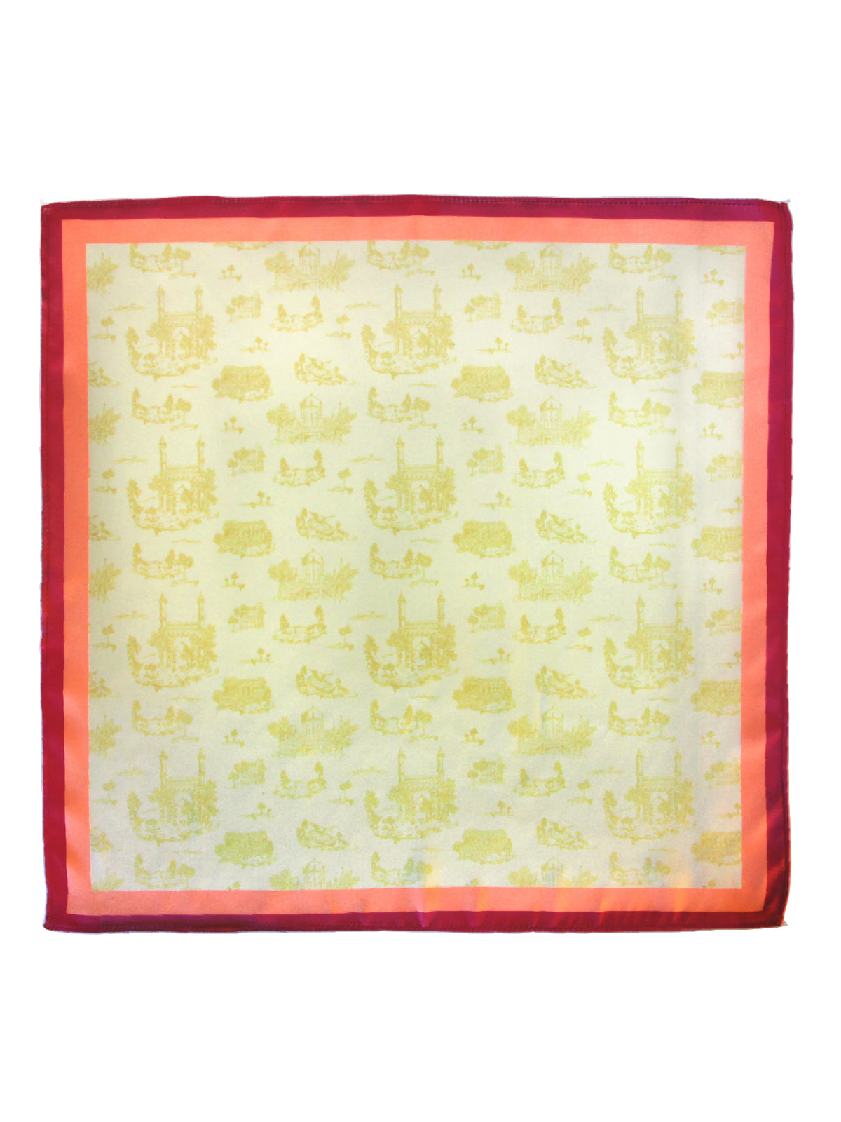 KARACHI TOILE POCKET SQUARE - PINK
