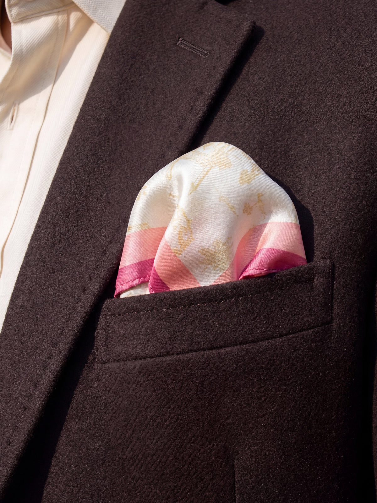 KARACHI TOILE POCKET SQUARE - PINK